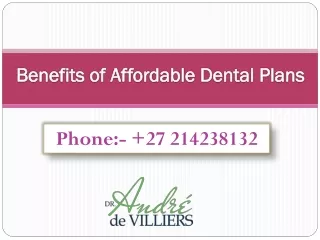 Benefits of Affordable Dental Plan