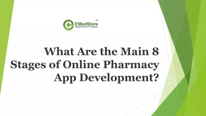 what are the main 8 stages of online pharmacy app development