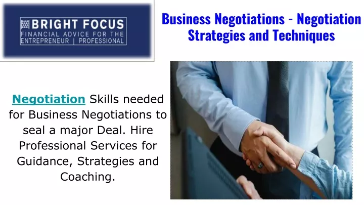 business negotiations negotiation strategies and techniques