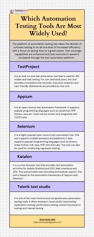 which automation testing tools are most widely