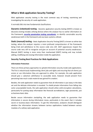 what is web application security testing