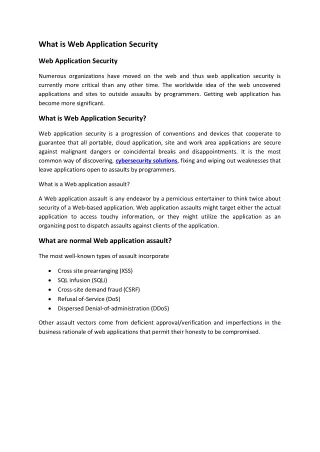 what is web application security