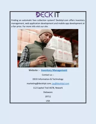Inventory Management | Deckitpl.com