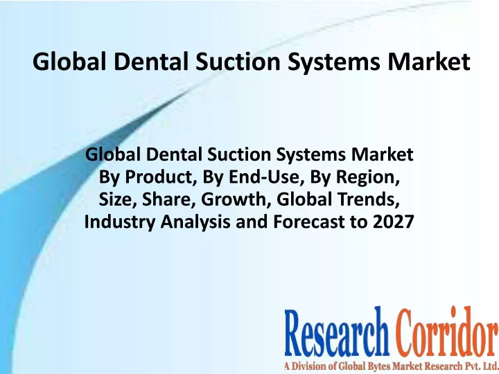 global dental suction systems market