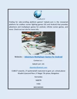 Adventure Multiplayer Games for Android | Aakatir.com