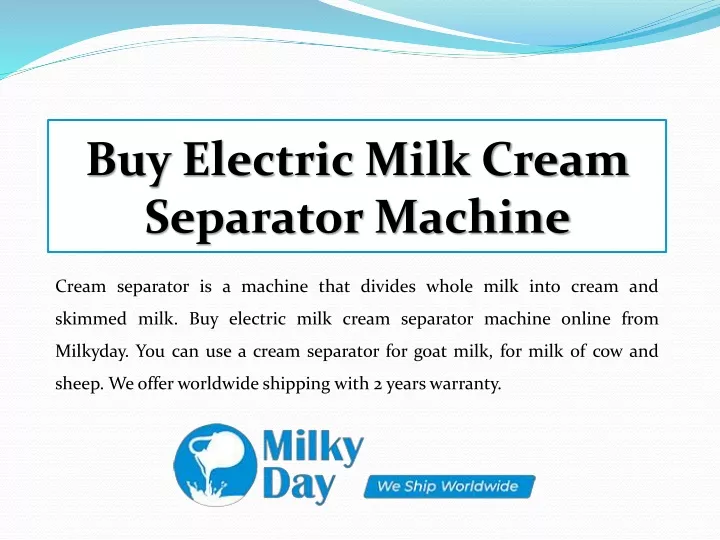 buy electric milk cream separator machine