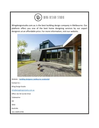 Home design company in Melbourne  Wingdesignstudio.com.au