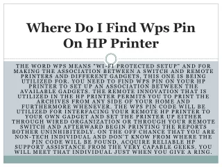 where can i find the wps pin on my hp printer