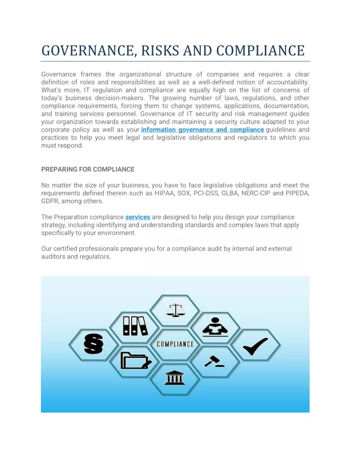 governance risks and compliance