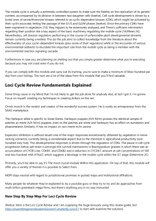 The Best Side Of Loci Cycle Review