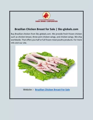 Brazilian Chicken Breast for Sale | Sbc-globals.com