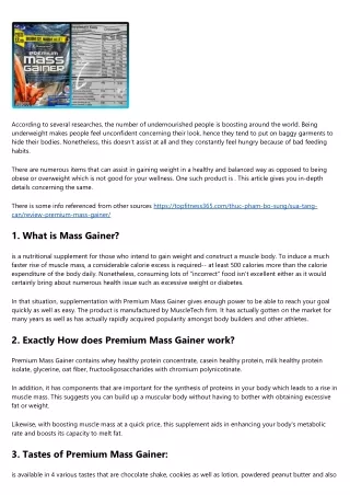 Premium Mass Gainer and how it can assist you put on weight