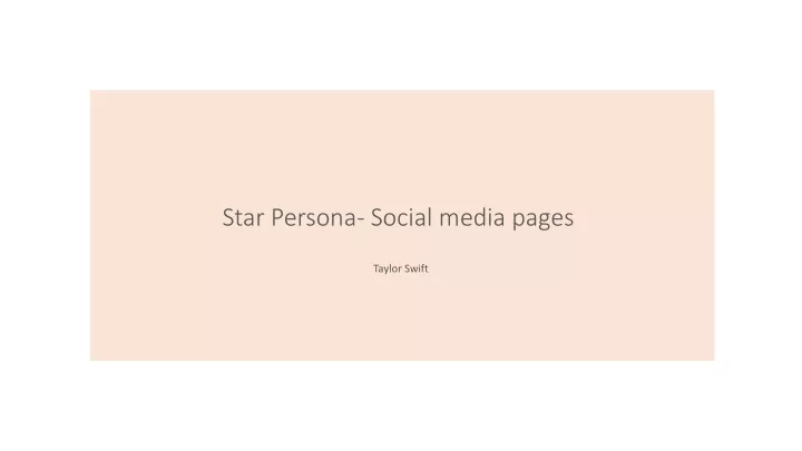 star persona social media pages