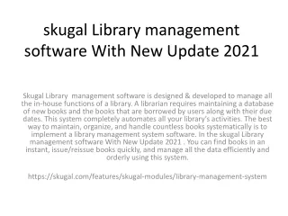 skugal library management software with new update 2021