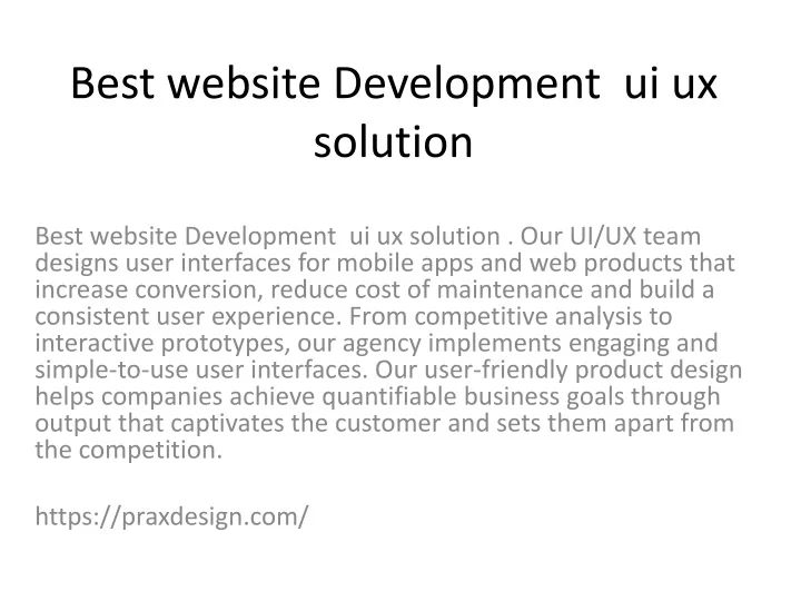 best website development ui ux solution