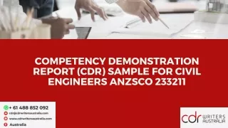 Competency Demonstration Report (CDR) Sample for Civil Engineers ANZSCO 233211