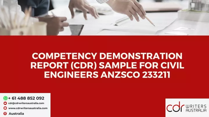 competency demonstration report cdr sample