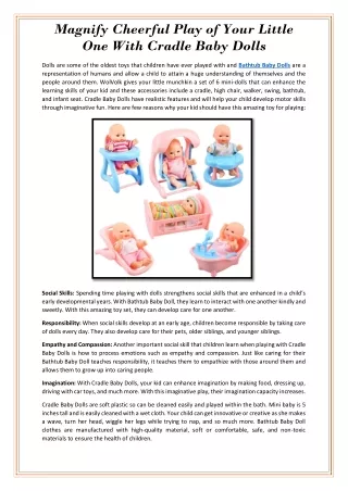 Magnify Cheerful Play of Your Little One With Cradle Baby Dolls-converted