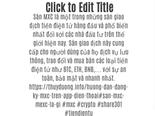 click to edit title s n mxc l m t trong