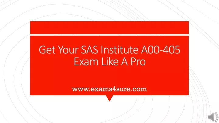 get your sas institute a00 405 exam like a pro