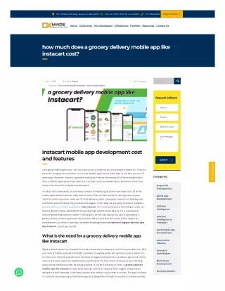 Grocery Delivery Mobile Application Like Instacart in India | DxMinds