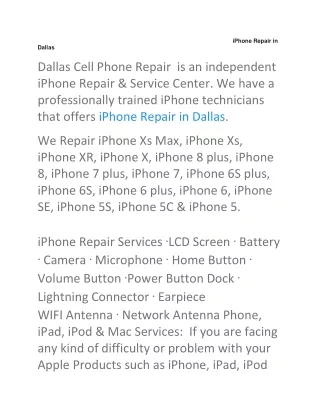 iPhone Repair in Dallas