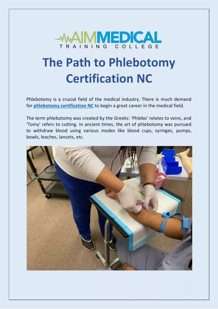 the path to phlebotomy certification nc