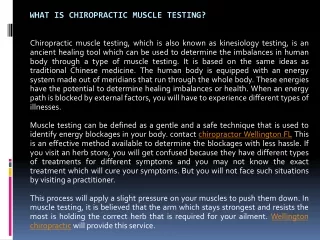 what is chiropractic muscle testing