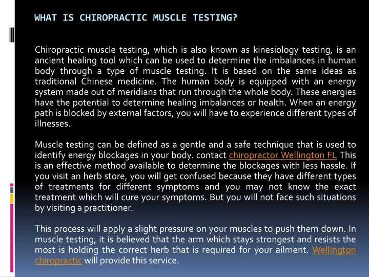 what is chiropractic muscle testing