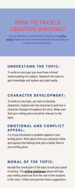 how to tackle creative writing