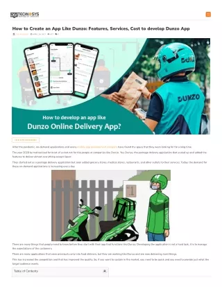 How to Create an App Like Dunzo: Features, Services, Cost to develop Dunzo App.