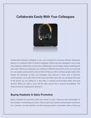 Collaborate Easily With Your Colleagues