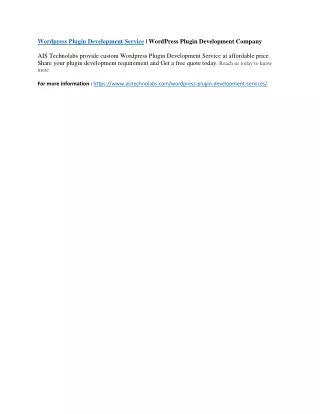 wordpress plugin development service wordpress