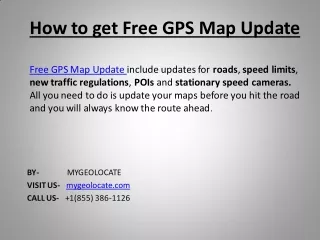 How to get Free GPS Map Update