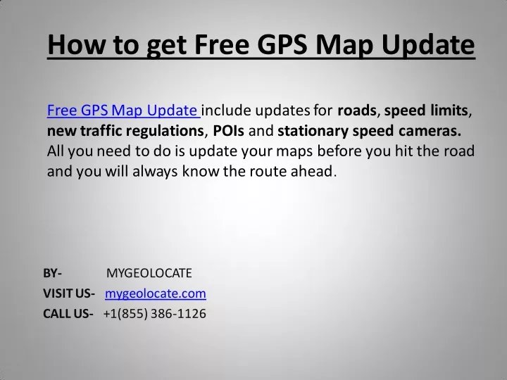 how to get free gps map update free
