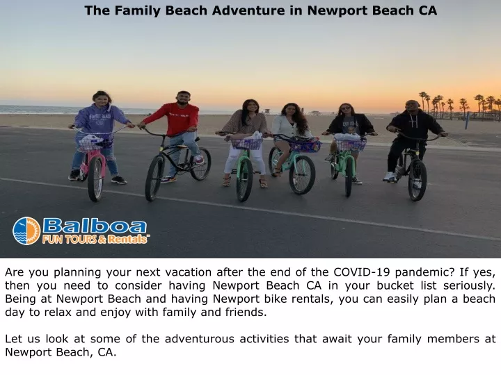 the family beach adventure in newport beach ca