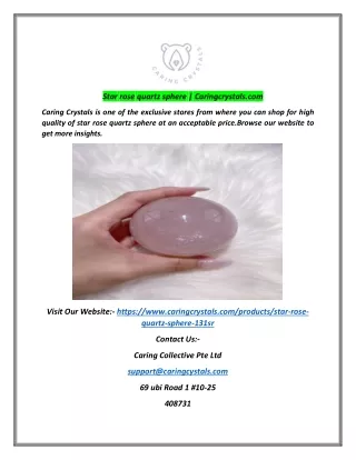 Star rose quartz sphere | Caringcrystals.com