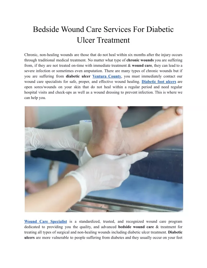 bedside wound care services for diabetic ulcer