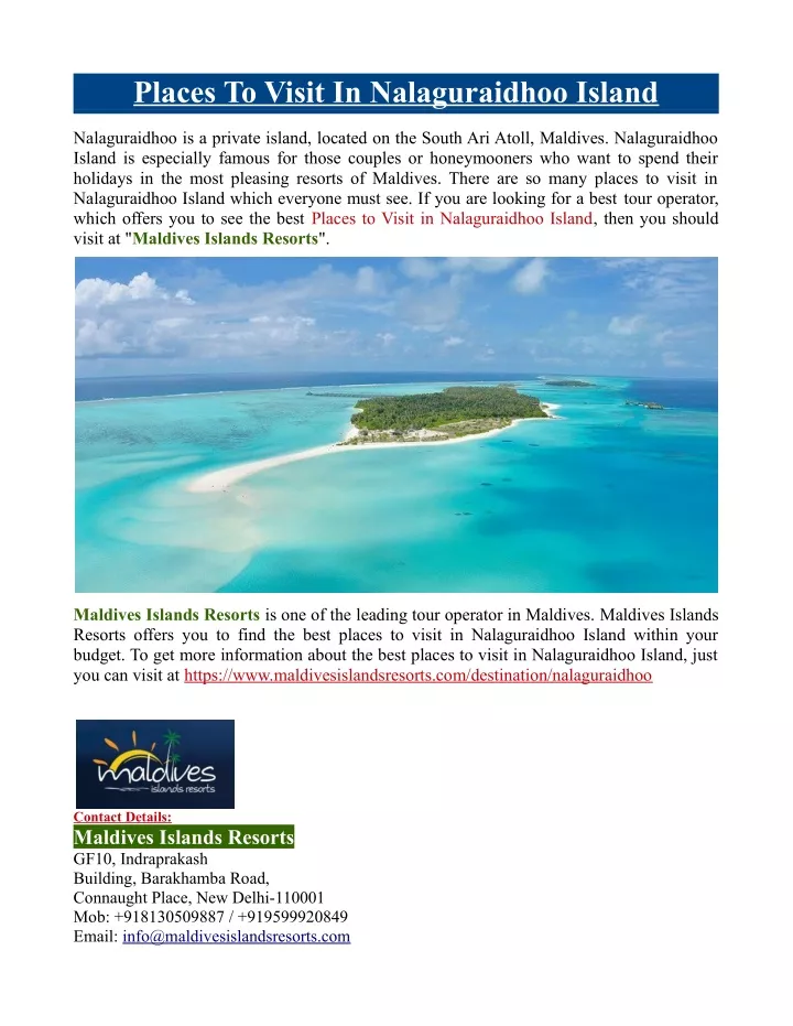 places to visit in nalaguraidhoo island