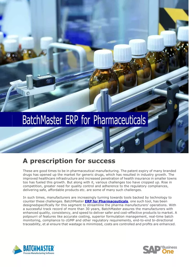 batchmaster erp for pharmaceuticals