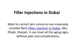 filler injections in dubai