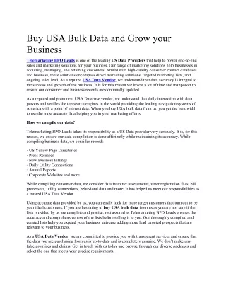 buy usa bulk data and grow your business