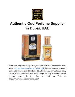 Authentic Oud Perfume Supplier in Dubai, UAE