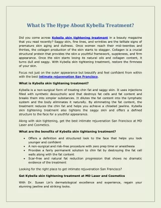 What Is The Hype About Kybella Treatment