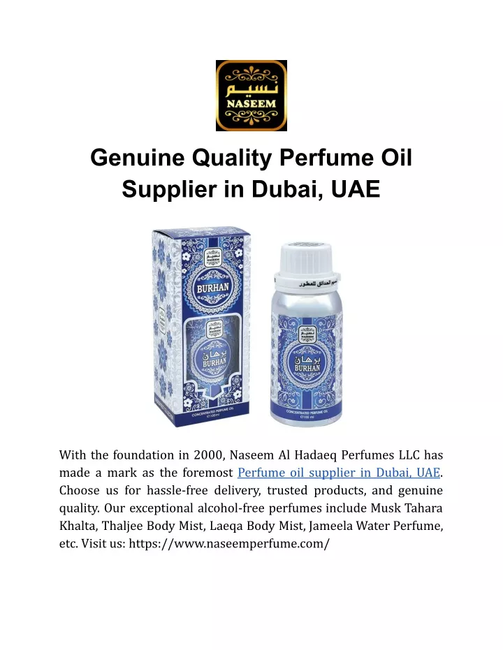 genuine quality perfume oil supplier in dubai uae