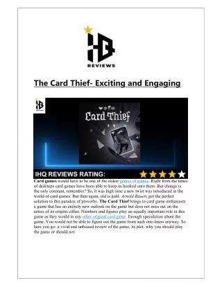 the card thief exciting and engaging