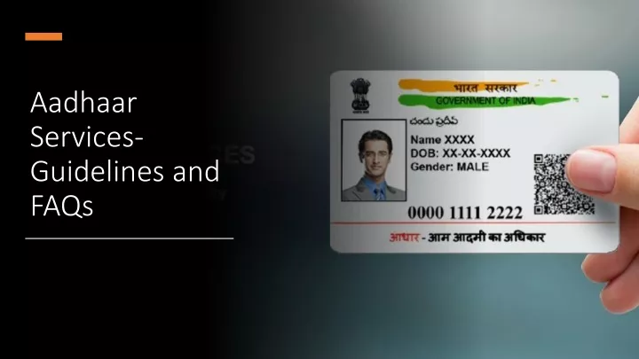 aadhaar services guidelines and faqs