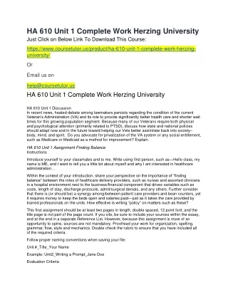 ha 610 unit 1 complete work herzing university