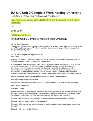 ha 610 unit 2 complete work herzing university