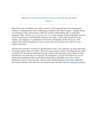 what are notary translation services